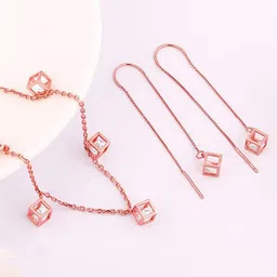 GIVA Rose Gold-Plated Cubic Zirconia Crystal Set-picture-56