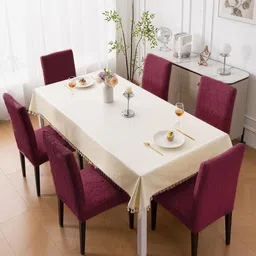 HOUSE OF QUIRK Set of 6 Stretchable 220 GSM Jacquard Dining Chair Covers image 3