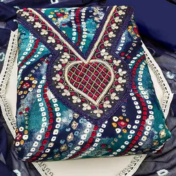 SHADOW & SAINING Embellished Semi-Stitched Dress Material image 5