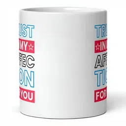 Mr UVD White & Blue Typography Printed Ceramic Matte Mugs 350 ML image 3