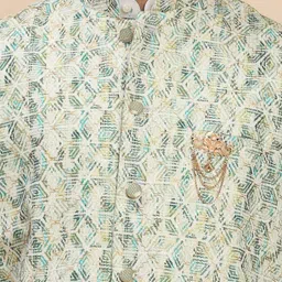 Pro-Ethic STYLE DEVELOPER Men Floral Regular Pure Cotton Kurta with Trousers image 3