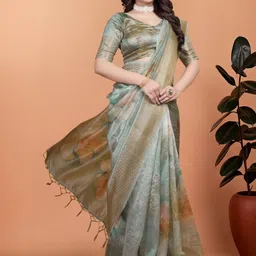 Moda Rapido Floral Silk Blend Designer Saree image 3