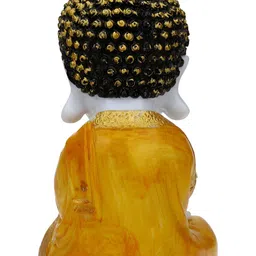 Aura White & Yellow Buddha Idol Showpiece image 4