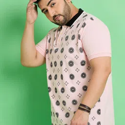 bigbanana Plus Size Floral Printed Polo Collar Cotton T-shirt image 4