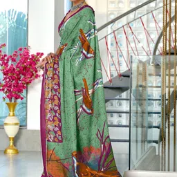 VASVI Ethnic Motifs Pure Cotton Block Print Saree image 4