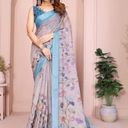 nejadhari tax Floral Linen Blend Saree-picture-40