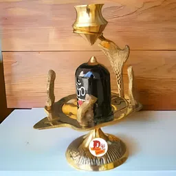 DARIDRA BHANJAN Black Sampoorna Shiv Parivar With Shivalingam Religious Idol Showpiece image 3