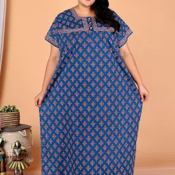 JAIPZZ APPARELS Printed Maxi Nightdress-picture-41