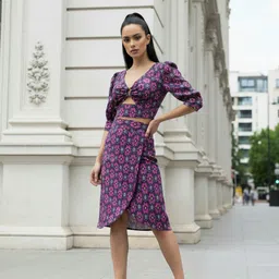 DressBerry Geometric Printed Top with Skirt Co-Ords image 3