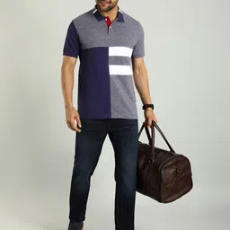 Indian Terrain Men Colourblocked Polo Collar T-shirt image 3