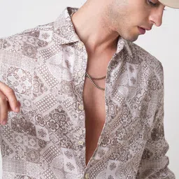 VASTRADO Men Classic Slim Fit Opaque Printed Casual Shirt-image-61