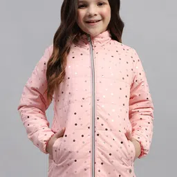 Monte Carlo Girls Geometric Printed Mock Collar Quilted Jacket image 1