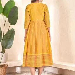 Suha Women Ethnic Motifs Printed Embroidered Fit And Flare Ethnic Dress image 3