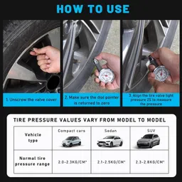 carempire Analog Tire Pressure Gauge Tire Air Pressure Tester, Accurate Digital Easy Read Tire Pressure Meter Tool image 3