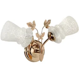 1ST TIME White & Gold-Toned Textured Metal Abstract Shaped Shaped Wall Lamp-picture-28