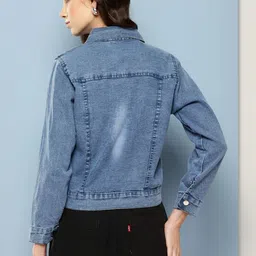 CORSICA Women Blue Cotton Denim Jacket-picture-41