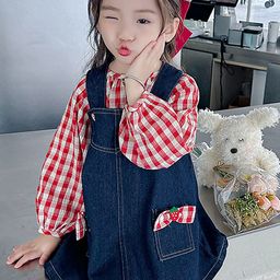 LULU & SKY Girls Shoulder Straps Cotton Dungarees With Top-picture-37