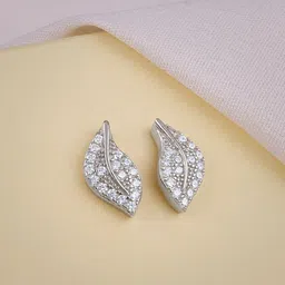 GIVA 92.5 Silver Breeze Leaf Drop Earrings image 1
