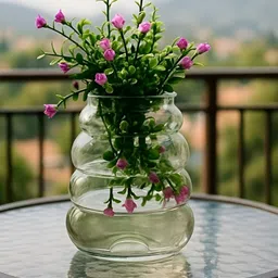 LHC Unisex Wide Mouth Transparent Glass Flower Vase-picture-25