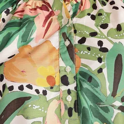 Anouk Floral Print Mandarin Collar Puff Sleeve Top image 4