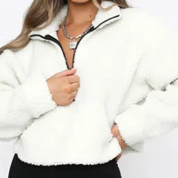 LULU & SKY Crop Mock Collar Pullover With Fuzzy Detail-picture-41