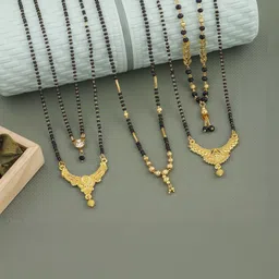 Bhanu diam Gold-Plated Brass Mangalsutra-picture-11