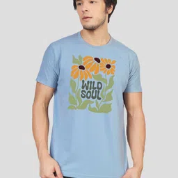 Greylongg Men Printed Raw Edge T-shirt-image-14