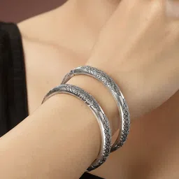 SZN Set Of 2 Peacock Kada Bangles image 3