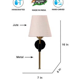 new era Antique Gold Wall Lamp with White Jute shade image 5