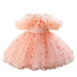 StyleCast x Revolte Girls Floral Printed Off-Shoulder Ruffled Fit & Flare Midi Dress-picture-6