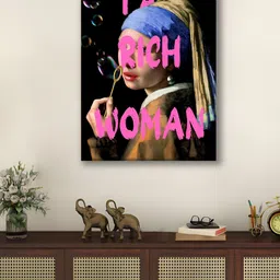 Myntra Elegant Homes Black & Pink 1 Piece Canvas Other Wall Paintings-image-73