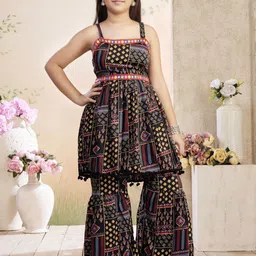 BAESD Girls Printed Regular Kurta with Sharara-picture-15