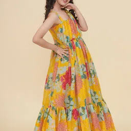 Bitiya by Bhama Floral Print Off-Shoulder Jacquard Fit & Flare Maxi Dress image 2