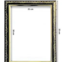 ADA Handicraft Black & Gold-Toned Self Design Wooden Wall Photo Frame image 3