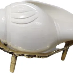 divine bazaar Brass Shankh Stand, jal shankh, Shankh for Pooja Decorative Shankh-picture-10