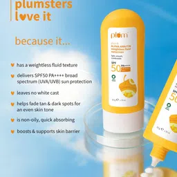 Plum Yuzu & Alpha Arbutin Weightless Fluid Sunscreen With SPF 50 PA++++- 50 g image 5