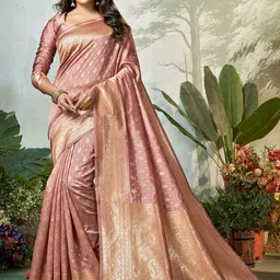 DIVASTRI Ethnic Motifs Woven Design Zari Pure Silk Banarasi Saree image 4