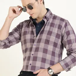 Hancock Men Buffalo Twill Checked Pure Cotton Slim Fit Casual Shirt-picture-17