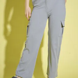 BUY NEW TREND Curvy Women Plus Size Relaxed High-Rise Easy Wash Cargos Trousers-image-37