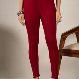 DIMPY GARMENTS Women Mid-Rise Pure Cotton Ankle-Length Leggings-image-0