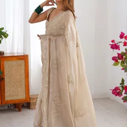 Saree mall Embellished Sequinned Organza Sarees image 5