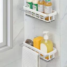 cheshtasales Two Tone Hanging Drain Rack Plastic Wall Shelf image 3