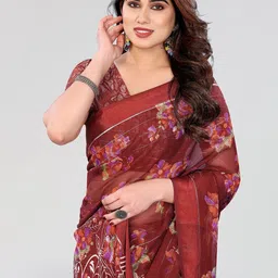 Moda Rapido Floral Poly Georgette Designer Saree image 3