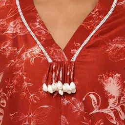 AADIYO Printed Pure Cotton V-Neck Tunic With Trousers Co-Ords image 2