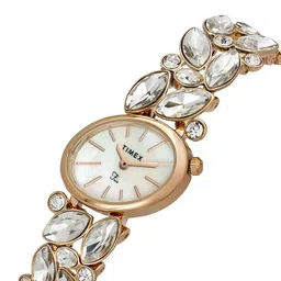Timex Women Mother of Pearl Dial Analogue Watch TWEL20902 image 4