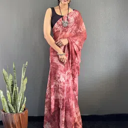 V3 FASHION STUDIO Tie and Dye Pure Georgette Saree image 4