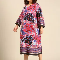 The Pink Moon Women Abstract Print A-line Dress image 3