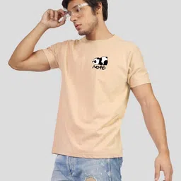 Greylongg Men Printed Extended Sleeves Applique T-shirt image 3