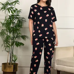 ETC Pure Cotton Graphic Printed T-Shirt With Pyjamas-picture-21