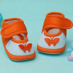 NESKA MODA Girls Orange Cotton Booties-image-51